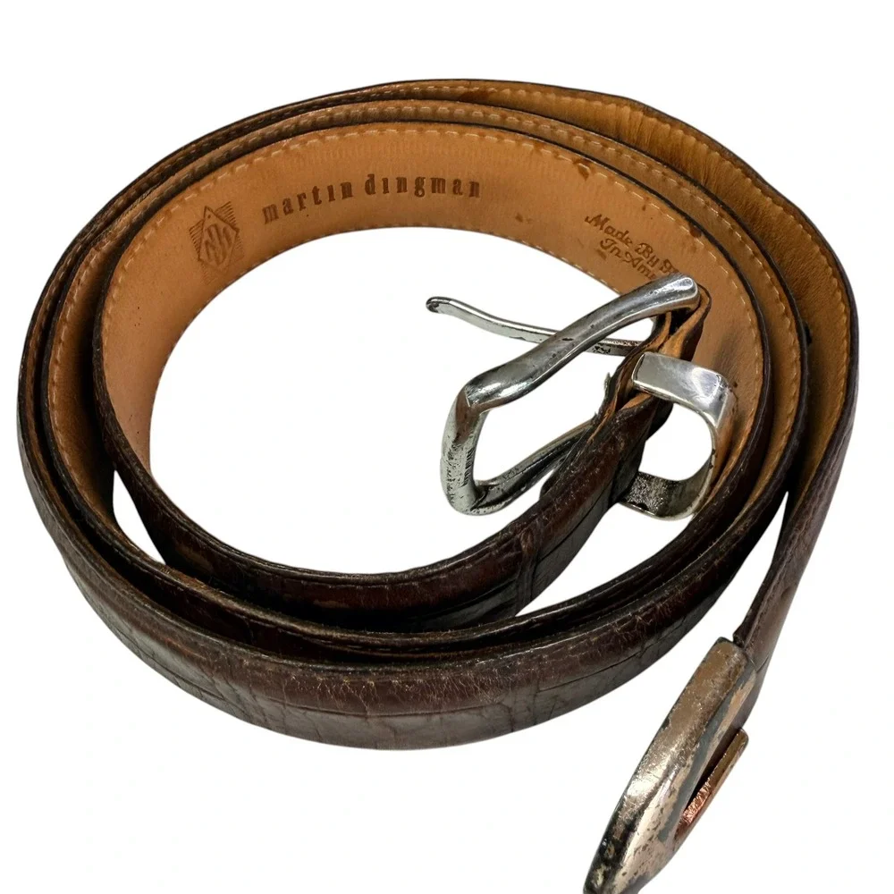 Martin Dingman Brown Leather Belt Made‎ USA Men Classic Western Cowboy Workwear